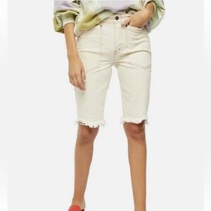 Free People Rebel Rouser High Rise Denim Shorts Size 25 natural